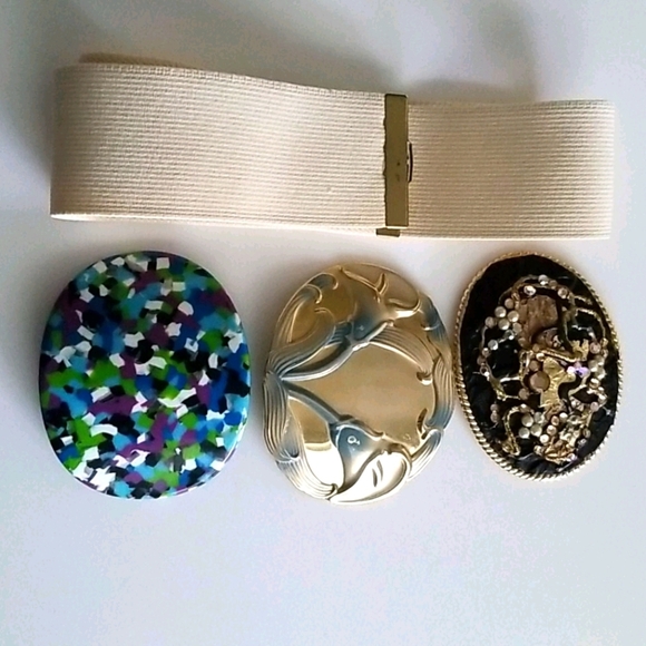 Vintage style Elastic Bucket Belt Set of 3 - Picture 2 of 10